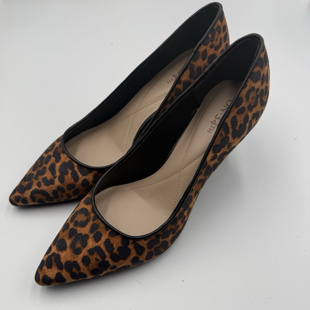 ON 34th Joules Leopard Print Pointed Toe Pumps Heels Women's Size 9M New